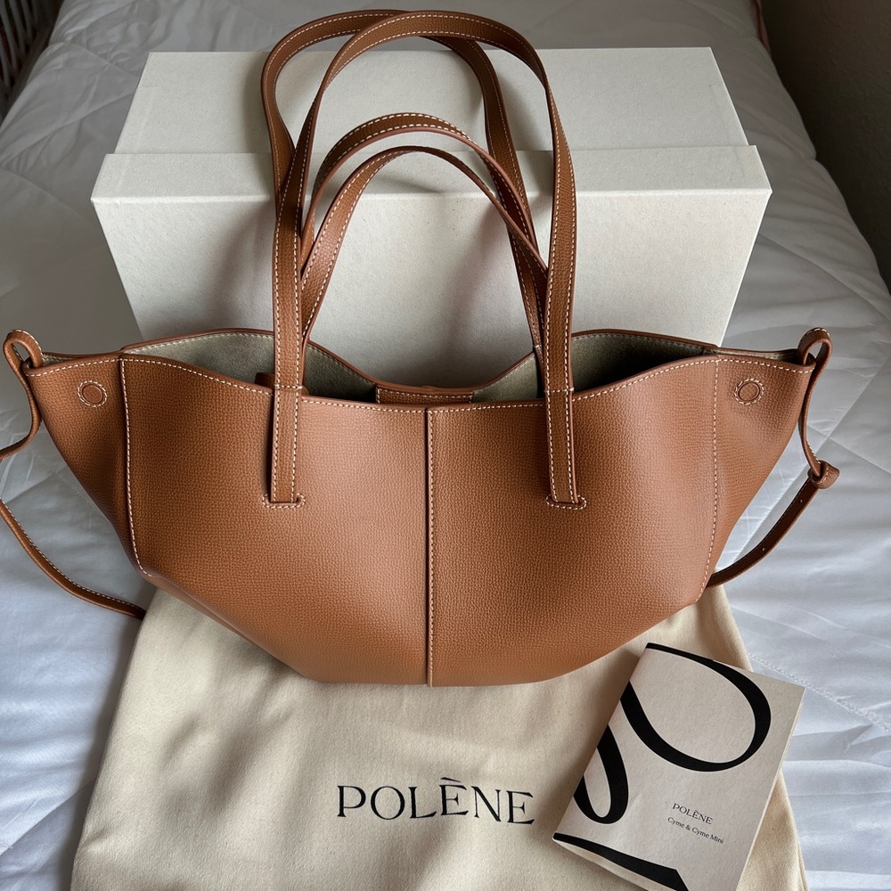 NWT Polene Cyme Mini in Camel Grain